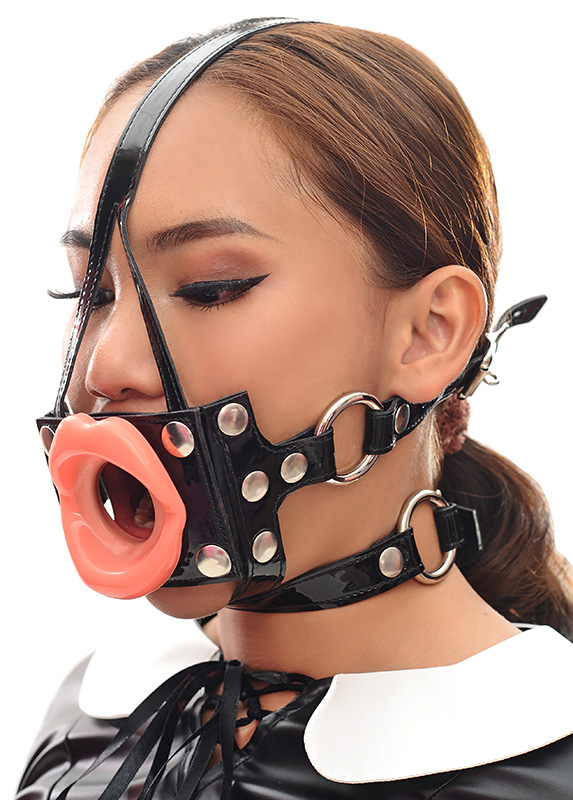PVC Head Gag with Lips bon159 01